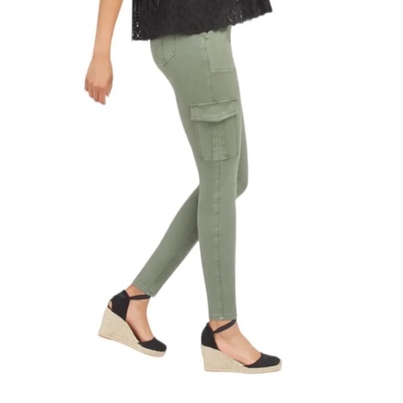 SPANX size Small S/P Stretch Twill Ankle Cargo Pant Soft Sage Olive $128 NWT NEW - Picture 5 of 15